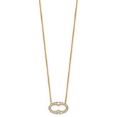 14k 1 carat Lab Grown Diamond VS/SI+ G+ 18 inch Fancy Oval Necklace